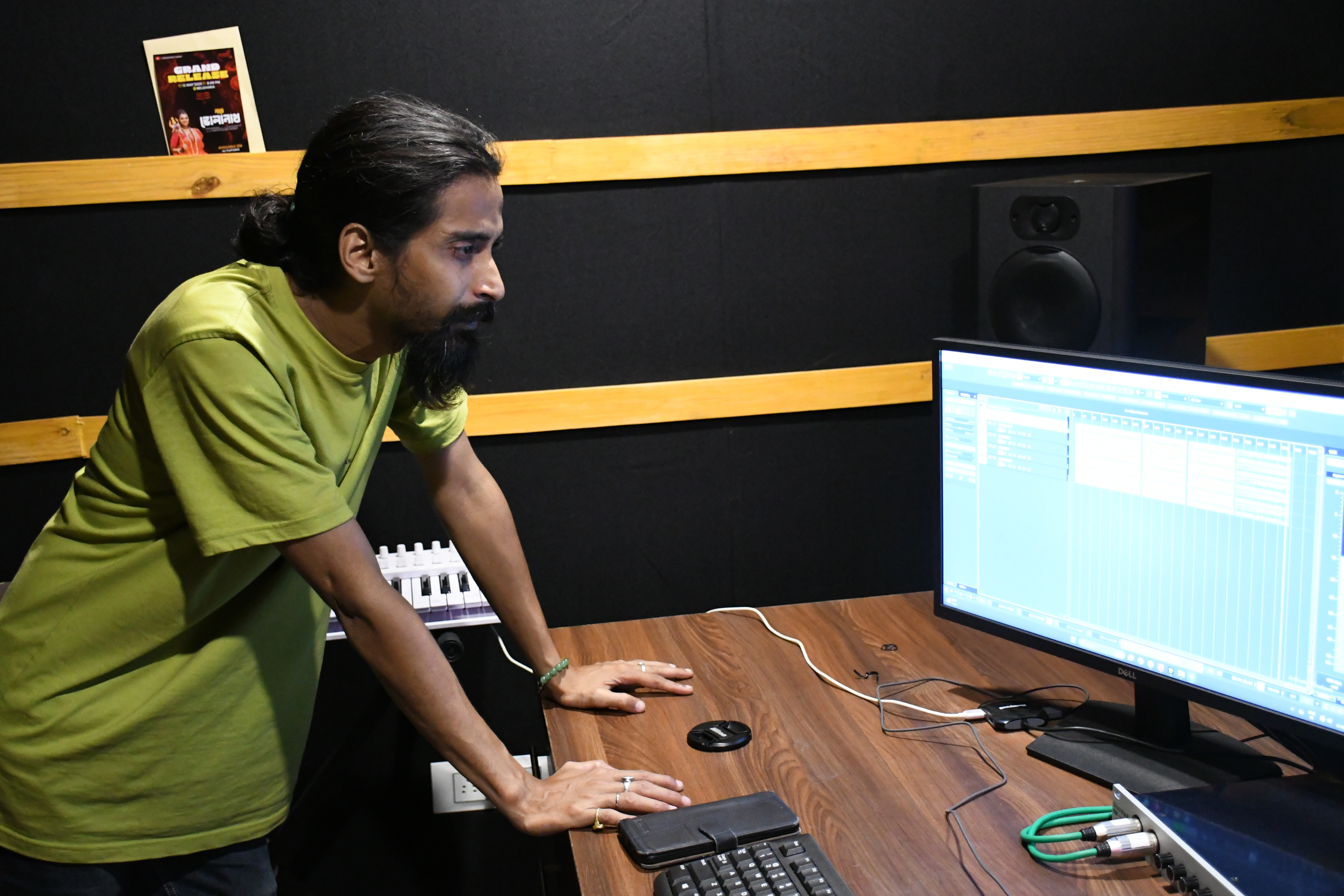 Rishiraj Basu working at Doremi Fusion Music Studio in Kolkata